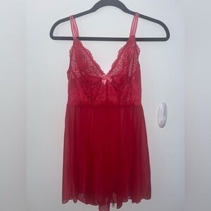 DKNY Red Lace Chemise